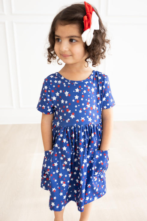 star-bright-s-s-pocket-twirl-dress Mila &  Rose - Sophia's Style-Star Bright S/S Pocket Twirl Dress-6-12M--1